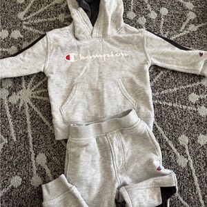 Champion Light Gray Hoodie and Joggers Set